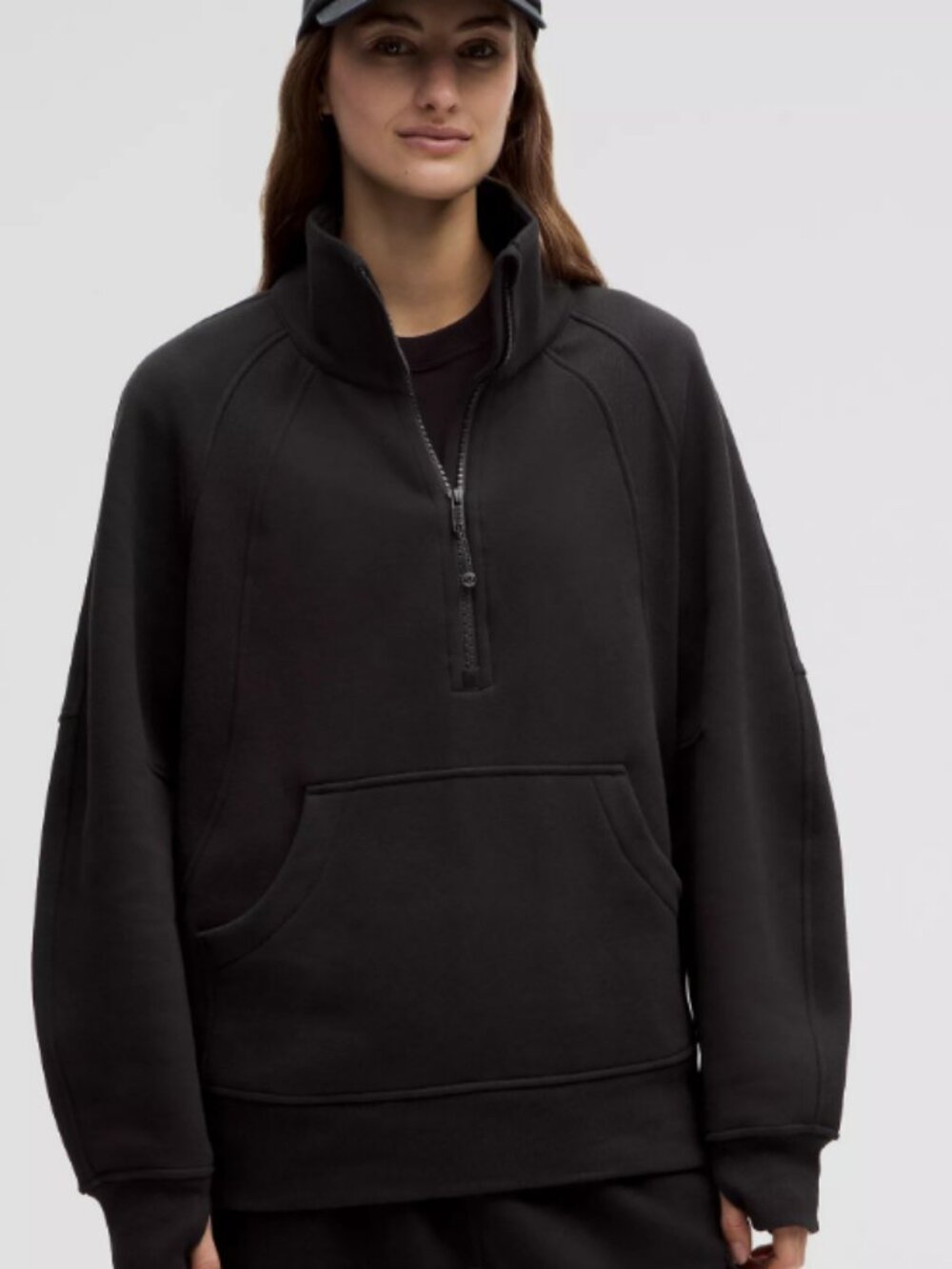 Scuba Oversized Funnel-Neck Half Zip *Long